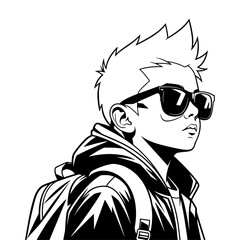 Guy in sunglasses and hoodie