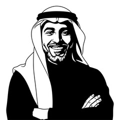 Arab man smiling in traditional clothing