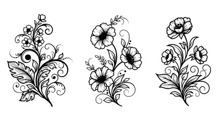 Flower scroll ornament set