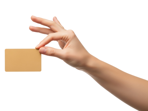 Hand Holding Business Card Mockup Blank Paper Advertisement