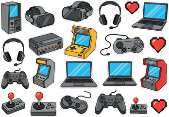 Gaming Equipment and Accessories A Collection of Retro and Modern Devices.