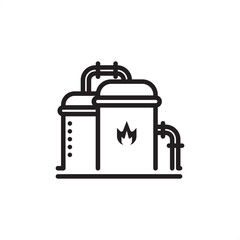 Gas compressor station icon symbolizing pressurized gas handling and flow control, representing specialized oil and gas infrastructure, modern utility pumping, and industrial transport systems.