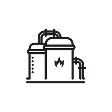 Gas compressor station icon symbolizing pressurized gas handling and flow control, representing specialized oil and gas infrastructure, modern utility pumping, and industrial transport systems.