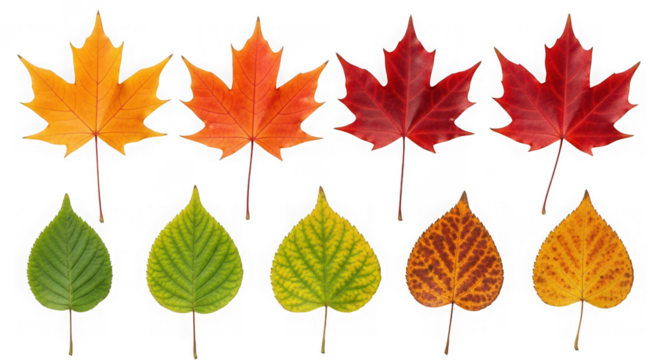 Collection of colorful autumn leaves