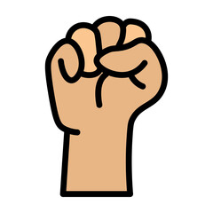 Clenched Fist Vector Filled Icon Design