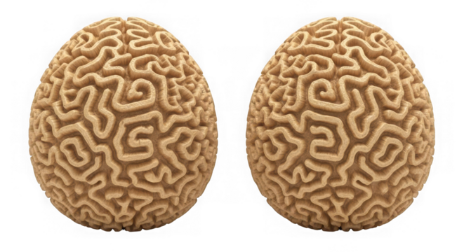 Two brain coral for marine life concept