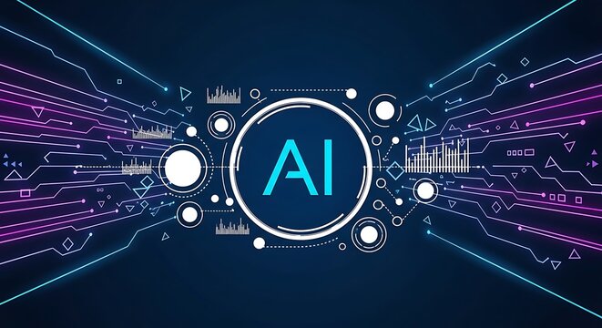 Artificial Intelligence concept digital brain and network connections technology background