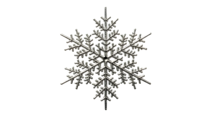 Intricate snowflake ornament isolated on transparent background