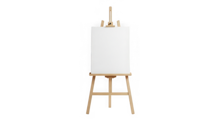 Wooden easel with blank canvas, art concept