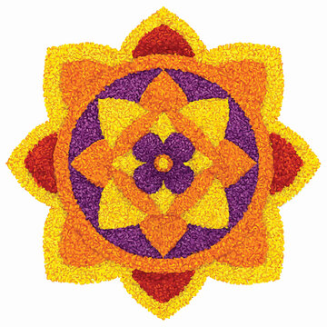  Onam pookalam flower rangoli art
