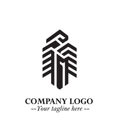 Building Logo Symbol in Black on the White Background with Modern Minimal Architecture Design