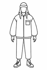 Obraz premium illustration of a person wearing a zip-up jacket