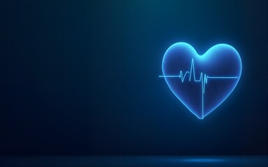 Futuristic health insurance concept on dark blue background. High quality