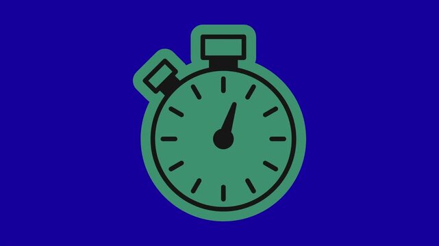 Stopwatch animation on blue screen