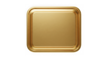 Empty golden tray, for serving food or drinks