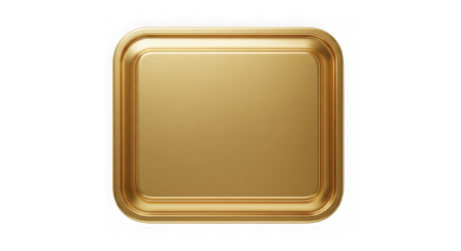 Empty golden tray, for serving food or drinks