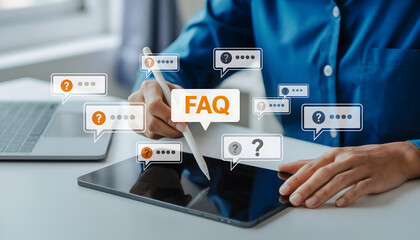 Digital FAQ Assistance With Question Icons