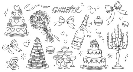 Wedding illustration elements
