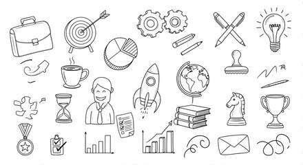 Business doodle icons