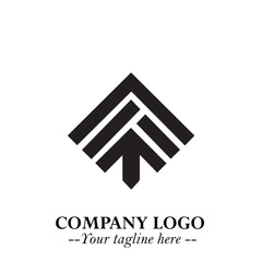 Building Logo Symbol in Black on the White Background with Modern Minimal Architecture Design