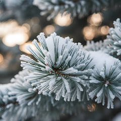 snow covered pine tree