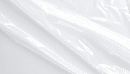 Obraz premium Wrinkled, translucent, bright white plastic sheeting texture
