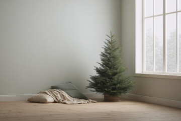 young man with wet eyelashes and heavy breathing stands against clean solid background