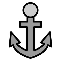Anchor Vector Filled Icon Design