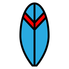 Surfboard Vector Filled Icon Design
