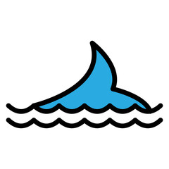 Ocean Wave Symbol Vector Filled Icon Design