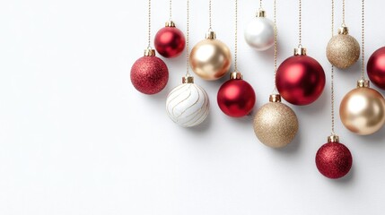 Christmas ornaments balls red gold white holiday decor