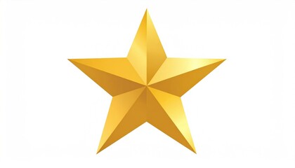 Fototapeta premium A five-pointed gold star, shining brightly