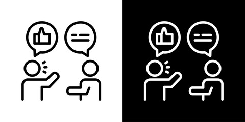 Feedback  Icon Set. Clean Line Design With Light And Dark Versions For Versatile Use. 