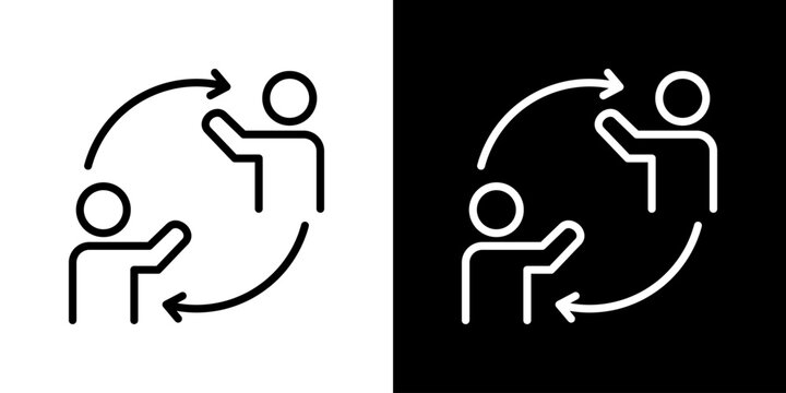 Interaction  Icon Set. Clean Line Design With Light And Dark Versions For Versatile Use. 