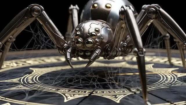 Mechanical Spider on Ancient Rune Circle.