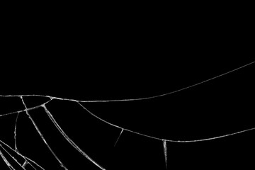 Close-up wrinkles and cracks on LCD screen glass display from smartphone, tablet or monitor from...