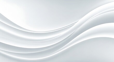 Obraz premium Flowing White Abstract Waves for an Elegant Backdrop