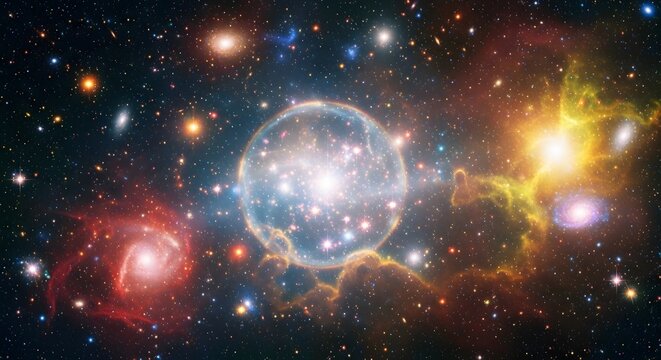 Colorful cosmic nebula and stars a vibrant space scene perfect for backgrounds