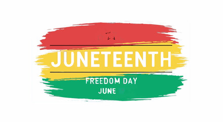 Juneteenth Freedom Day June celebration vector graphic with brush strokes isolated on white background