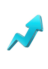 Bright blue 3d arrow depicting upward trend, growth, and progress