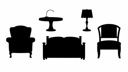 Fototapeta premium Elegant furniture silhouettes create stylish interior design concepts for modern living spaces and sophisticated room decor projects