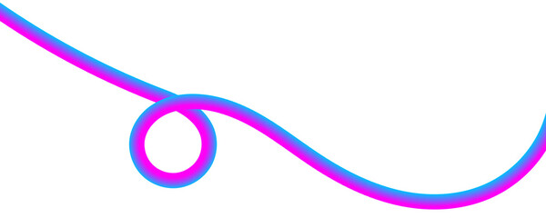 Neon color 3d tube design art for business or technology purpose. Purple ribbon on white background