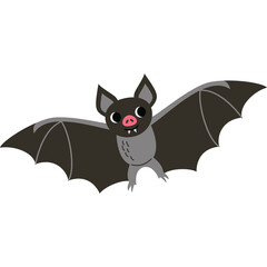 Cute Cartoon Bat With Dark Wings And Pink Nose Flying In A White Void With Soft Lighting
