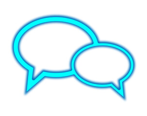 Blue Chat Bubble Message Icon for Communication App, Social Media and Web Design PNG