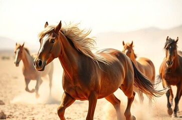 Obraz premium gallop in desert dust 