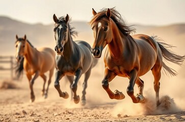Obraz premium gallop in desert dust 