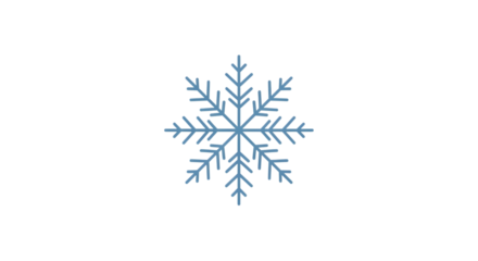 Blue snowflake isolated on transparent background