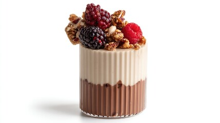 Delicious parfait dessert with berries and granola recipe