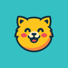 Adorable cartoon dog illustration with happy expression and playful design for children's projects