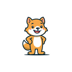Adorable fox cartoon character with a cheerful smile makes a fantastic logo or mascot design